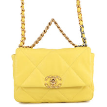 将图像加载到图库查看器中，CHANEL 19 ChainShoulder Bag YellowAS1160 Lambskin
