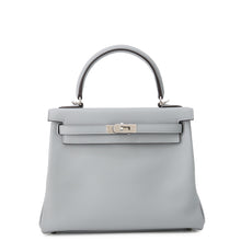 将图像加载到图库查看器中，HERMES Kelly Retourne Green Pantan Swift Leather Size 25
