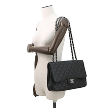 将图像加载到图库查看器中，CHANEL Jumbo Matelasse Single Flap ChainShoulder Bag BlackA28600 Caviar Leather Size 30
