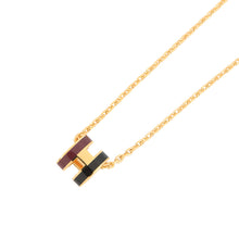 Load image into Gallery viewer, HERMES Pop Ash Rocabar Galaxy Necklace Size Mini Wine/Black Lacquer Gold Plated
