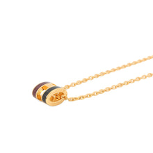 Load image into Gallery viewer, HERMES Pop Ash Rocabar Galaxy Necklace Size Mini Wine/Black Lacquer Gold Plated
