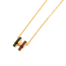 Load image into Gallery viewer, HERMES Pop Ash Rocabar Galaxy Necklace Size Mini Wine/Black Lacquer Gold Plated
