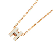 将图像加载到图库查看器中，HERMES Pop Ash Necklace Size Mini White Lacquer Gold Plated
