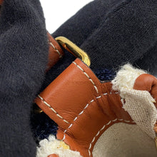 将图像加载到图库查看器中，CELINE Triomphe Ava One Shoulder Bag White/Navy/Tan193952 Polyamide Leather Size Medium
