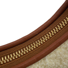 将图像加载到图库查看器中，CELINE Triomphe Ava One Shoulder Bag White/Navy/Tan193952 Polyamide Leather Size Medium
