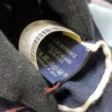 将图像加载到图库查看器中，HERMES Giant Square Imaginary Saddle Marine/White/Blue Cashmere70% Silk30%
