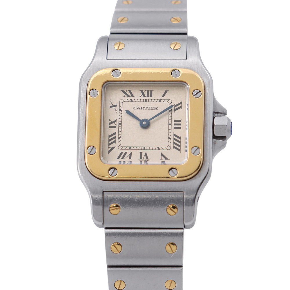 CARTIER Santos Garbe SM H34.8mm×W26.2mm Stainless Steel K18YG Ivory DialW20012C4