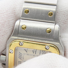 将图像加载到图库查看器中，CARTIER Santos Garbe SM H34.8mm×W26.2mm Stainless Steel K18YG Ivory DialW20012C4
