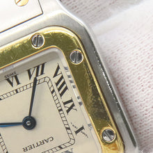 将图像加载到图库查看器中，CARTIER Santos Garbe SM H34.8mm×W26.2mm Stainless Steel K18YG Ivory DialW20012C4
