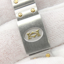 将图像加载到图库查看器中，CARTIER Santos Garbe SM H34.8mm×W26.2mm Stainless Steel K18YG Ivory DialW20012C4
