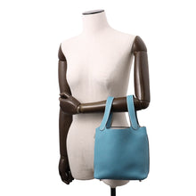 将图像加载到图库查看器中，HERMES Picotin Lock Blue Jean Taurillon Clemence Size PM
