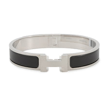 将图像加载到图库查看器中，HERMES ClicHH Clic Crack Enamel Bracelet Size T5 NoirMattH703203FB01T5 Metal

