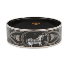 将图像加载到图库查看器中，HERMES Enameled GM Hose/Rope Size Large Black Metal
