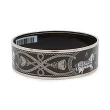 将图像加载到图库查看器中，HERMES Enameled GM Hose/Rope Size Large Black Metal
