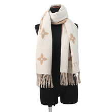 将图像加载到图库查看器中，LOUIS VUITTON Scarf, Reykjavik Beige ClaireM78123 Cashmere100%

