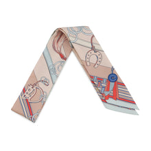 将图像加载到图库查看器中，HERMES Twilly BRIDES ET GRIS GRIS Umahoto Bag Charm Rose Poudre/Blue Gacier/Rouge Silk100%
