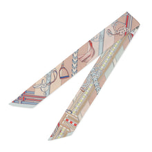 将图像加载到图库查看器中，HERMES Twilly BRIDES ET GRIS GRIS Umahoto Bag Charm Rose Poudre/Blue Gacier/Rouge Silk100%
