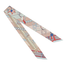 将图像加载到图库查看器中，HERMES Twilly BRIDES ET GRIS GRIS Umahoto Bag Charm Rose Poudre/Blue Gacier/Rouge Silk100%
