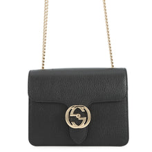 Load image into Gallery viewer, GUCCI Interlocking G ChainShoulder Bag Black510304 Leather
