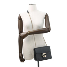 Load image into Gallery viewer, GUCCI Interlocking G ChainShoulder Bag Black510304 Leather
