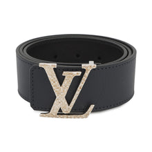 将图像加载到图库查看器中，LOUIS VUITTON Belt・LV Mosaique Reversible Belt Size 85/34 Black/NavyM0163 Leather
