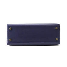将图像加载到图库查看器中，HERMES Kelly Sellier Blue Abysse Tadelakt Leather Size 25
