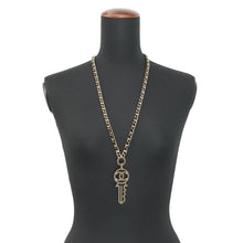 将图像加载到图库查看器中，CHANEL CC Logo Key Motif Necklace Metal Leather
