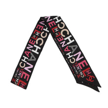 将图像加载到图库查看器中，CHANEL Total pattern Scarf Black/Multicolor Silk100%
