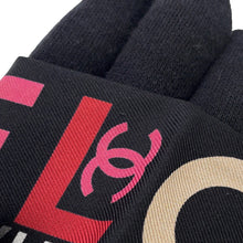 将图像加载到图库查看器中，CHANEL Total pattern Scarf Black/Multicolor Silk100%
