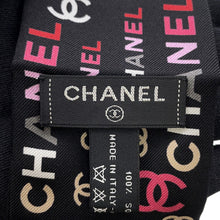 将图像加载到图库查看器中，CHANEL Total pattern Scarf Black/Multicolor Silk100%
