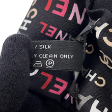 将图像加载到图库查看器中，CHANEL Total pattern Scarf Black/Multicolor Silk100%
