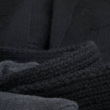 将图像加载到图库查看器中，HERMES H Pattern Rectangular Cape Poncho Size 34 Black4E2904D3 Wool 100%
