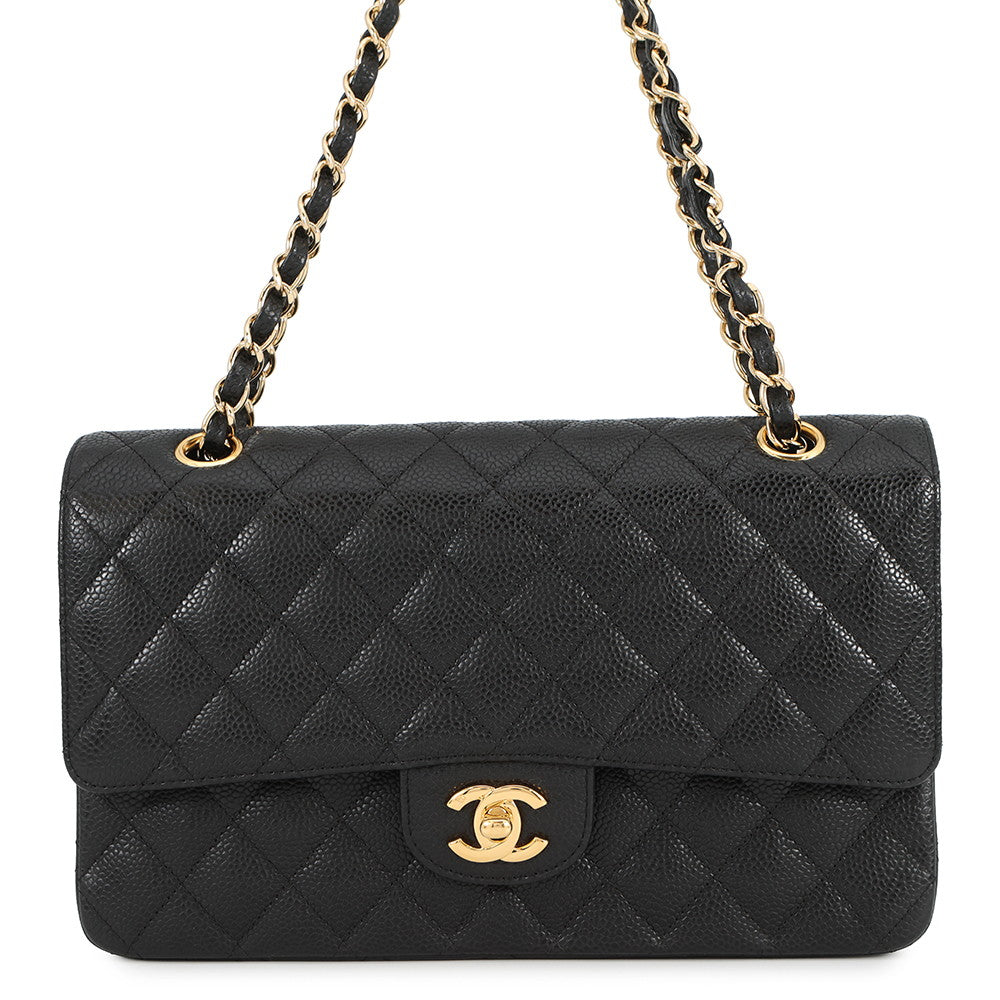 CHANEL Matelasse ChainShoulder back BlackA01112 Caviar Leather Size 25