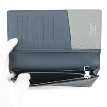 将图像加载到图库查看器中，LOUIS VUITTON Portefeuille Brazza GlacierGray/Navy BlueM25966 Taiga Leather
