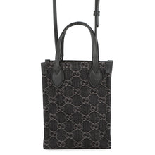 将图像加载到图库查看器中，GUCCI GGDenim 2Way Shoulder Bag Black773730 Denim Leather
