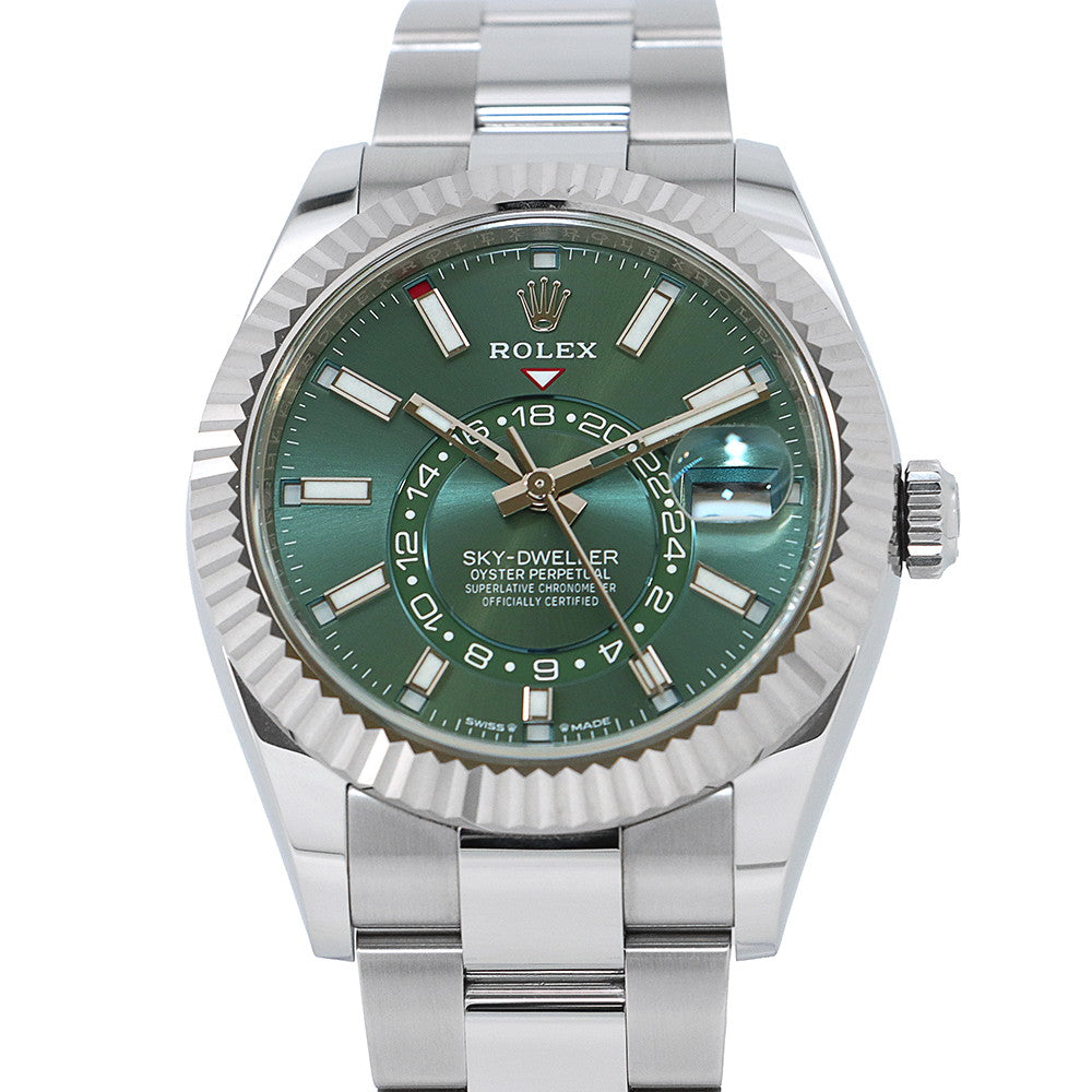 ROLEX Sky-Dweller W42mm Stainless Steel K18WG Mint Green Dial336934