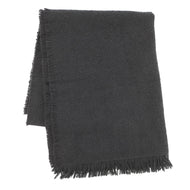 CHANEL Stole large format Black Cashmere 50% Wool 35% Silk 15%