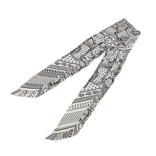 将图像加载到图库查看器中，HERMES Twilly Frill Apron Doll Bandana White/BlackH852978S Silk100%
