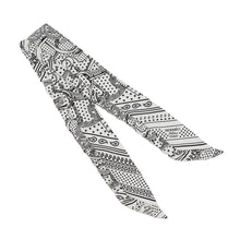 将图像加载到图库查看器中，HERMES Twilly Frill Apron Doll Bandana White/BlackH852978S Silk100%
