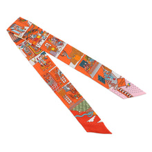 将图像加载到图库查看器中，HERMES Twilly Maison de Carre Orange/CapucinesH062941S Silk100%
