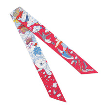 将图像加载到图库查看器中，HERMES Scarf Twilly &quot;My Cloud&quot; Fuchsia/Blue/MulticolorH063900S Silk100%
