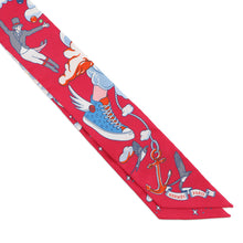 将图像加载到图库查看器中，HERMES Scarf Twilly &quot;My Cloud&quot; Fuchsia/Blue/MulticolorH063900S Silk100%
