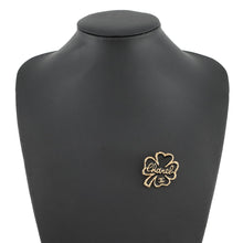 将图像加载到图库查看器中，CHANEL Clover Brooch Black/GoldABC961 Gold Plated Resin
