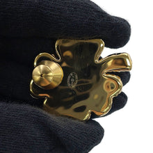 将图像加载到图库查看器中，CHANEL Clover Brooch Black/GoldABC961 Gold Plated Resin
