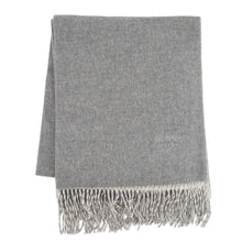 将图像加载到图库查看器中，HERMES Logo scarf Gray/White Cashmere100%
