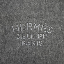将图像加载到图库查看器中，HERMES Logo scarf Gray/White Cashmere100%
