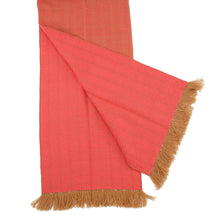 将图像加载到图库查看器中，HERMES Wave Double Face Scarf Pink/Gold Cashmere100%
