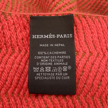 将图像加载到图库查看器中，HERMES Wave Double Face Scarf Pink/Gold Cashmere100%
