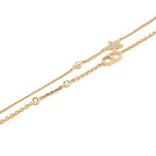 将图像加载到图库查看器中，Dior Petit CD Double NecklaceN1155PMTCY_D301 Gold Plated Rhinestone
