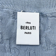Load image into Gallery viewer, Berluti Diagonal Scritto Sweater Size L TitaniumBlueR27KRL228 Silk55% Cotton45%

